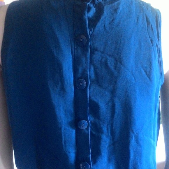 AVBL BANANA REPUBLIC Blue Ella Mini Cocktail Silk Dress / Tunic - Picture 7 of 8